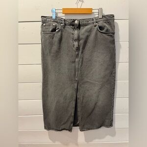 ARKET Grey Denim Midi Skirt – Size 12 (CA)